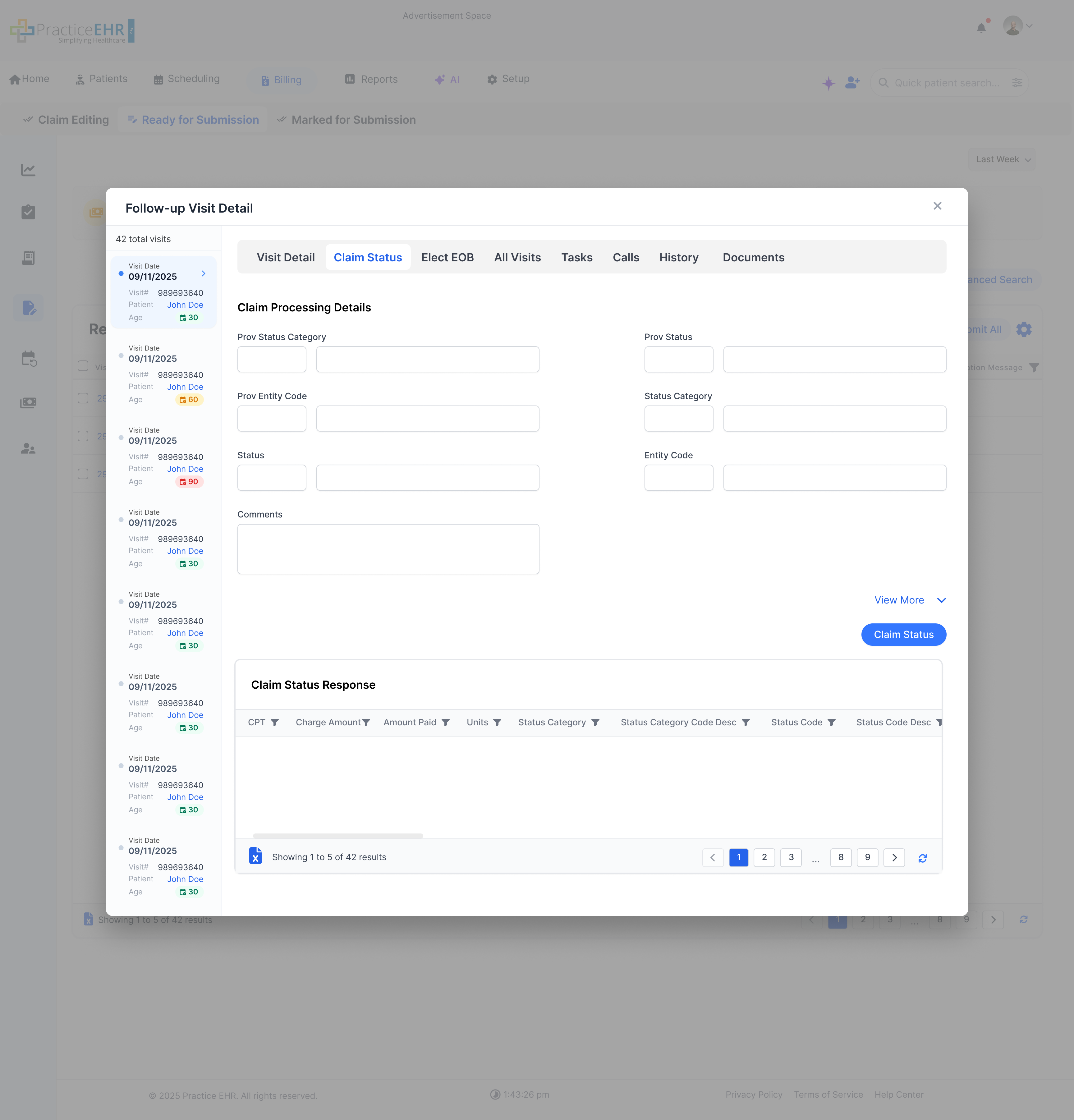 Plan Detail Screen - Claim Status Default